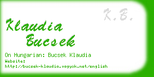 klaudia bucsek business card